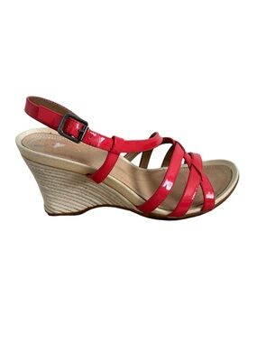 Rockport Glen Annan Geranium Coral Classy Wedge Sandals